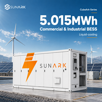 Système de stockage d'énergie solaire en conteneur SunArk 1MWh 5MWh avec batterie LiFePO4 refroidie par liquide pour projet d'énergie hybride éolienne et solaire
