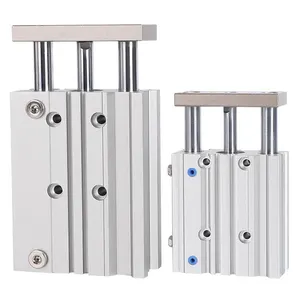 Pneumatic accessories full set of three axis three rod with guide rod block cylinder large thrust