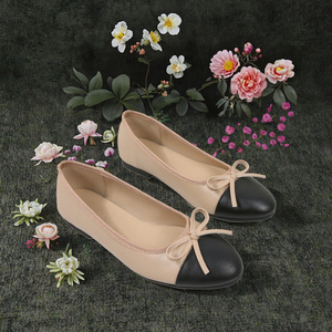 Nuove Eleganti <span class=keywords><strong>Ballerine</strong></span> da Donna con Punta Chiusa, Slip-On con Fiocco, Suola in Pelle PU Leggera, Scarpe Versatili di Design per Primavera e Autunno - Product Image 2