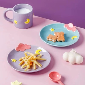 Taza <span class=keywords><strong>de</strong></span> café y platillo <span class=keywords><strong>de</strong></span> cerámica con diseño <span class=keywords><strong>de</strong></span> nicho Ins coreano, vajilla <span class=keywords><strong>de</strong></span> <span class=keywords><strong>cuento</strong></span> <span class=keywords><strong>de</strong></span> hadas con estrella y luna <span class=keywords><strong>de</strong></span> gran capacidad - Product Image 4