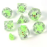 Ensemble de dés polyédriques en résine personnalisés pour D&D, design floral et à bords vifs pour les joueurs