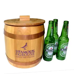 Customized Fancy Wood Beer Whiskey Vodka Glass Bottle Ice Bucket