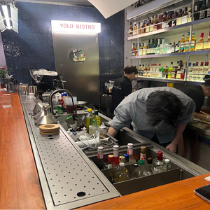 Barra de Bar de Acero Inoxidable SUS304, Mesa Alta de Estilo Industrial Moderno con Fregadero, Resistente al Agua y al Óxido, para Uso Comercial - Product Image 3