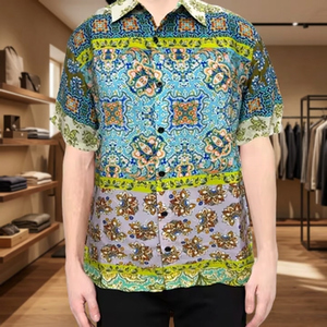 Men's <b>Summer</b> Retro Solid Short Sleeves <b>Shirt</b> Casual Plus Size Button Down Collar Covered Placket Anti Shrink Cotton Bamboo <b>Shirt</b> - Product Image 2
