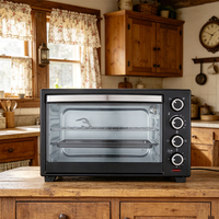Four électrique domestique grand format avec 4 boutons de commande, four à rôtissoire pour cuire poulet, gâteaux et pain