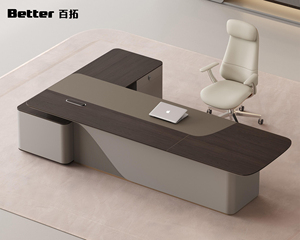 Muebles de Oficina Personalizados E0 para Ejecutivos y Directores, Escritorio de Oficina Moderno y Lujoso de Madera Duradera, Fácil de Ensamblar, para el Hogar - Product Image 5