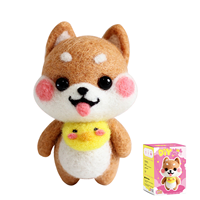Kit de feutrage à l'aiguille en gros directement de l'usine, série Noël, mignon Shiba Inu, laine de qualité supérieure, ensemble de loisirs créatifs éducatifs pour poupées en feutre