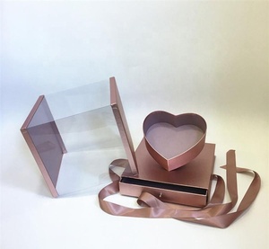 Scatola Vuota per Torte e Fiori all'Ingrosso con Nastro, Scatola per Composizioni Floreali con Cassetto, Scatola Quadrata Trasparente per Fiori - Product Image 5