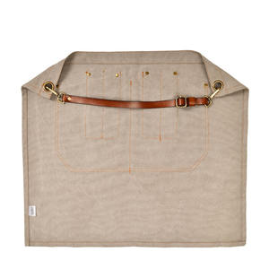 Delantal sin mangas corto de media longitud para adultos de moda coreana para peluquero Chef café o restaurante uso diseño de lona sanitaria - Product Image 5