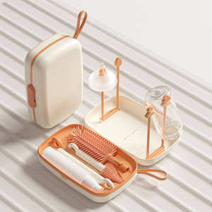 Escurridor de <span class=keywords><strong>Biberones</strong></span> de Viaje de Venta Directa, Bandeja de Secado, Cepillo de Limpieza de Silicona para <span class=keywords><strong>Biberones</strong></span> Portátiles - Product Image 4
