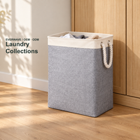 Panier à linge pliable en tissu, panier à linge avec poignées, boîte de rangement pour usage domestique et style avec poignées