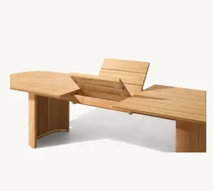 Открытый обеденный стол со стульями набор Тиковая Мебель большой обеденный набор Тиковый Прямоугольный Обеденный Стол