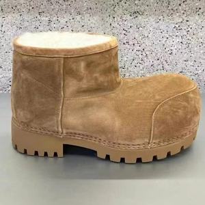 Bottes de ski à plateforme chaude unisexes de luxe sur mesure, semelle épaisse, vintage, gros orteil, cuir véritable, bottes de neige pour femmes, bottes à la cheville - Product Image 1