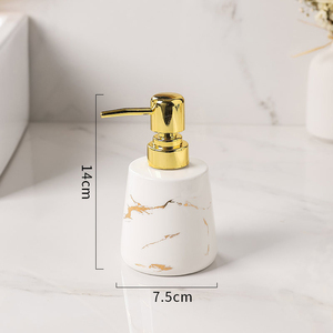 Luxury Simple Press Bottle Bathroom Toilet Shampoo Shower <strong>Gel</strong> Ceramic Empty Sub-Bottle - Product Image 6