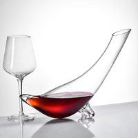 Vente directe d'usine, design créatif, aérateur à vin rouge en forme d'animal, verseur, carafe en verre transparent cristallin