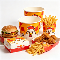 Emballage jetable en gros pour poulet frit, nuggets, poulet popcorn, anneaux d'oignon, frites et corn-dogs