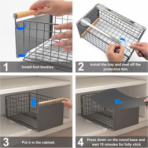 Panier de <span class=keywords><strong>Rangement</strong></span> Coulissant Empilable et Pliable pour <span class=keywords><strong>Sous</strong></span> Évier ou Meuble de Cuisine - Product Image 3