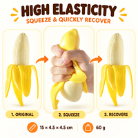 Juguetes Sensoriales de Plátano Pelable Realista, Fabricante de Juguetes de Simulación de Frutas de Alta Calidad, Juguetes de Plátano para Apretar de 15 cm, Unisex