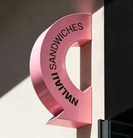 Enseigne lumineuse LED double face en aluminium, logo personnalisé, haute luminosité, étanche, acrylique rétroéclairé, publicité extérieure illuminée