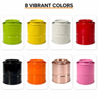 En stock, boîte ronde empilable en métal avec couvercle à double niveau, pour le stockage du thé, du café, des bonbons, du chocolat, couleur unie, logo personnalisé