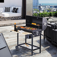Barbecue Chariot Commercial Portable à Charbon de Bois pour Fêtes et Jardin Extérieur