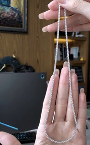 <span class=keywords><strong>Collana</strong></span> Tennis <span class=keywords><strong>Personalizzabile</strong></span> di Lusso con Diamanti Coltivati in Laboratorio 18K per Donna, Uso Quotidiano, <span class=keywords><strong>Collana</strong></span> con Diamanti CVD/HPHT - Product Image 5