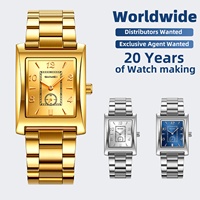 Nuevo Reloj Skmei 2679 Dorado de Cuarzo para Hombre, Resistente al Agua 3ATM, Reloj de Pulsera Analógico Rectangular