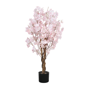 Albero di fiori artificiali topiari in vaso di plastica nera PZ-4-30 decorazione interna finta pianta verde fiore di seta albero