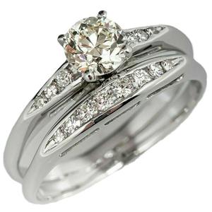 Anillo de Compromiso de Platino para Mujer con Diamantes Naturales de Corte Brillante Redondo en los Laterales, Color G, para Boda - Product Image 5