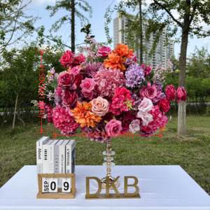 Flores y plantas decorativas OEM, centros de mesa para eventos de boda, Bola de flores de seda artificial, suministros de decoración para bodas - Product Image 2