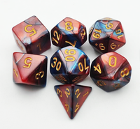 Ensemble de dés polyédriques peints à la main en deux couleurs D4-D20 pour DND en résine acrylique avec logo personnalisé