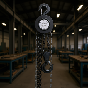 Paranco a Catena Manuale 2 Tonnellate, Altezza di Sollevamento 10 Piedi, Costruzione in Acciaio Nero per Uso Edile - Product Image 2