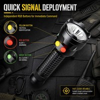 Such- und Rettungs-Taschenlampe mit Unabhängigen RGB-Signal-Tasten, Aluminiumlegierung, USB-C Aufladbar, Notfall-Warnleuchte