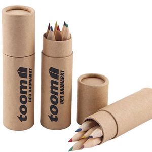 Juego de 6 Lápices de Colores Naturales de Madera de 3.5 Pulgadas con Logotipo de Arcoíris Personalizado y Estampado Personalizado - Product Image 2