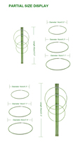Support de plante en métal pour jardin, cage à tomates, cadre d'escalade pour plantes, bâton de soutien pour plantes, vente en gros d'usine