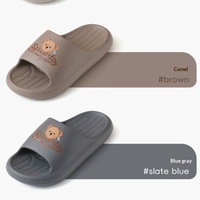 Sandales d'été tendance et mignonnes en EVA à semelle souple antidérapante pour couple, motif ours de dessin animé, idéales pour l'extérieur