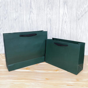 Bolsas de Papel Personalizadas de Alta Calidad, Bolsas de Regalo Verdes con Asa de Listón, Bolsa de Compras con Logotipo Personalizado, Bolsa de Compras Ecológica de Algodón - Product Image 6