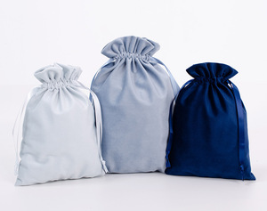 Sacs en velours à cordon, sacs cadeaux, emballages, pochettes à bijoux en daim, logo personnalisé imprimé, vente en gros - Product Image 5