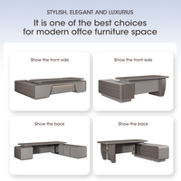 Bureau de direction en bois en forme de L, moderne, luxueux, durable et écologique, pour cadre supérieur, mobilier de bureau commercial