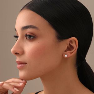 LeCalla Boucles d'oreilles en argent sterling 925 avec zircone cubique pour femme, plaquées rhodium, à porter au quotidien - Product Image 2