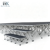Plateforme de scène en aluminium, scène modulaire intelligente, kit de scène mobile pour événements avec escaliers