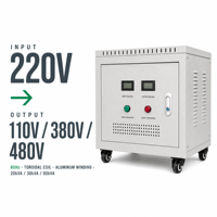 Transformateur abaisseur HETUO 220 V vers 110 V pour équipement, transformateur toroïdal monophasé sec automatique 20 kVA 30 kVA 80 kVA