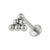 Bijoux de piercing tendance en titane plaqué or rose ASTM F136, style fleur délicate, serti de petites billes, vente en gros Superstar