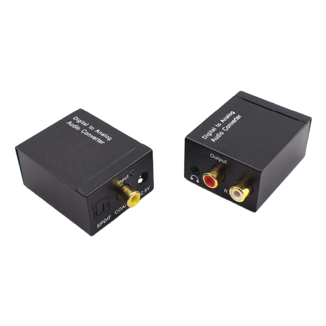 Adapter to RCA Amplifiers USB Cable Digital to Analog Audio Converter Decoder Optical Fiber Coaxial Stereo Audio
