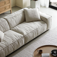 Sofá Futón Seccional Rectangular de Tres Plazas, Estilo Japonés Moderno y Minimalista, Estructura de Madera Maciza, Tapizado en Tela, para Salas de Estar