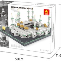 Juego de Bloques de Construcción de la Mezquita de la Meca, Regalo para Niños, Juego Educativo Islámico Musulmán, Bloques de Construcción Grandes, Arquitectura