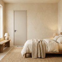 Portes en bois modernes laquées de style crème minimaliste, finition impeccable et insonorisées pour villas et maisons de luxe