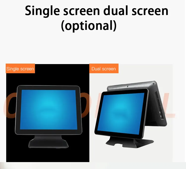 ホット15インチデュアルスクリーンカスタマースキャンコードオールインワンAndroid15インチPOSシステム