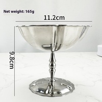 Tazón Nórdico de Acero Inoxidable 304 para Helado y Gelato, Copa Pulida de Base Alta y Baja para Postres, Ideal para Hogar, Hotel y Bodas