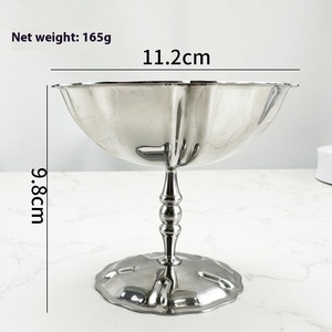 Tazze da budino da Dessert con piedi alti e bassi in acciaio inossidabile 304 di lusso di lusso leggero-ciotole Creative ispirate alle celebrità di Internet - Product Image 3